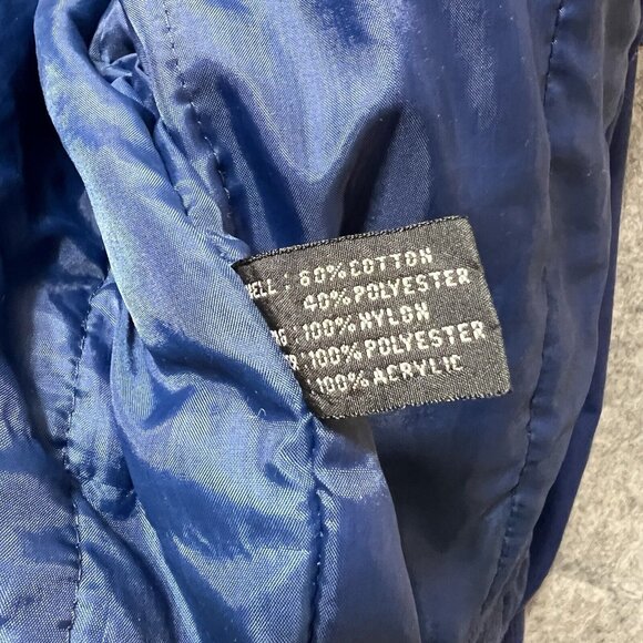 Vintage 90s Bomber Jacket Mens Large‎ Blue Wear Me Out Zip Up - Picture 7 of 9